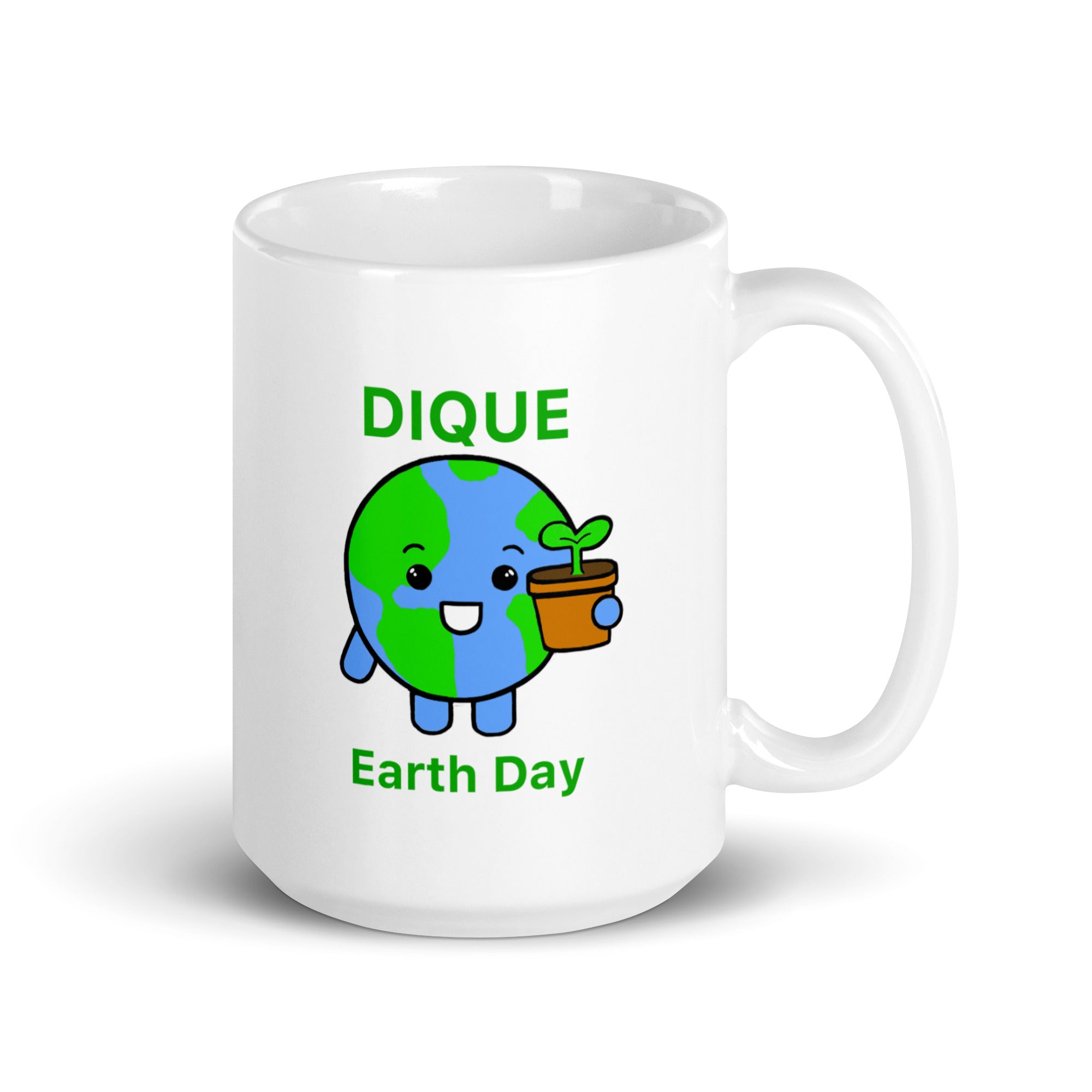 Dique Earth Day White glossy mug